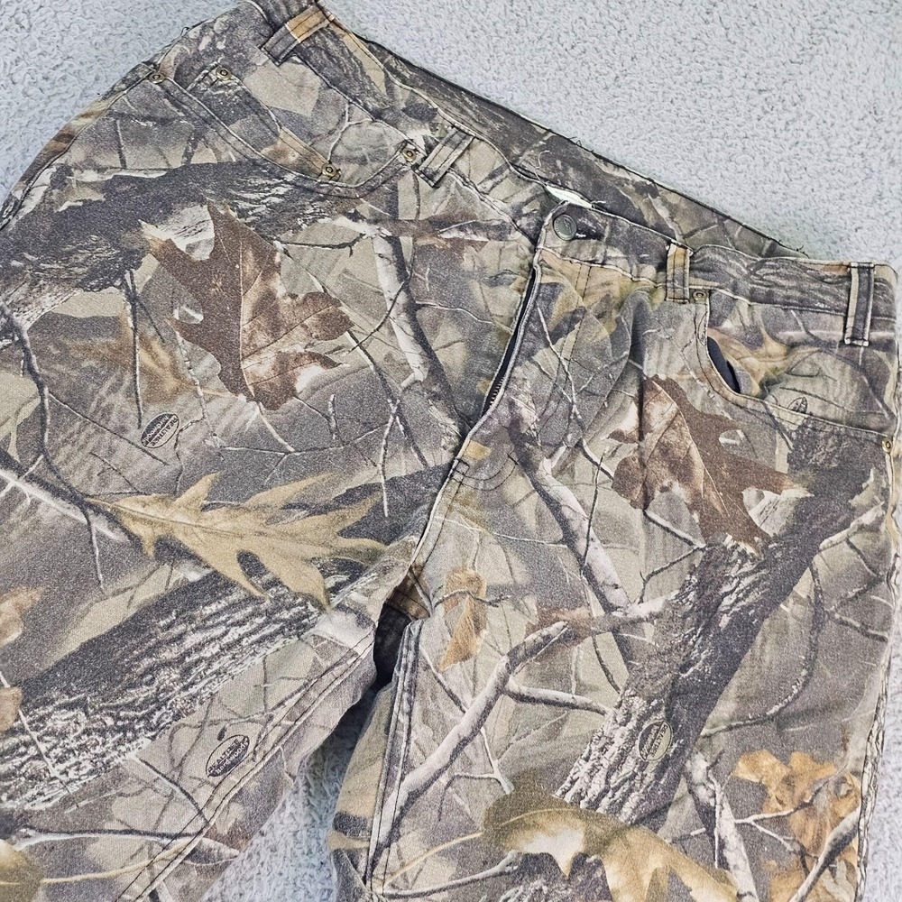 Berne Pants Mens 38x32 Brown Camo Canvas Fleece Lined‎ Snow Hunting Outdoor